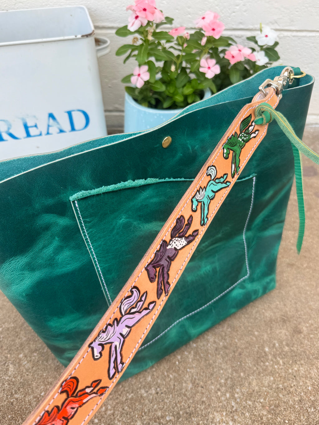 Green Wild Pony Bucket Tote