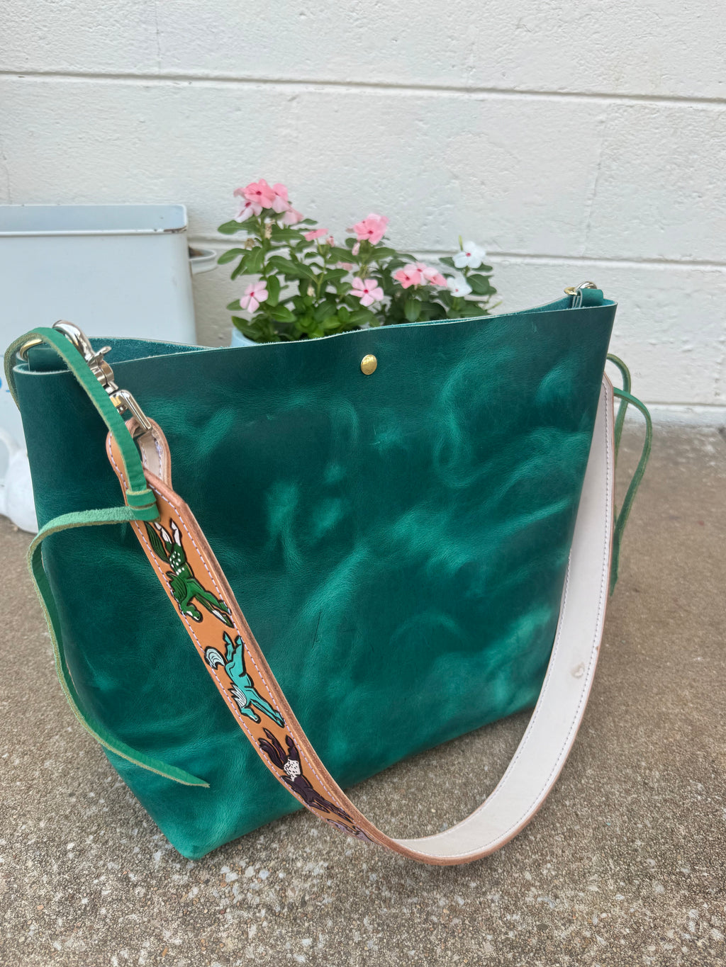 Green Wild Pony Bucket Tote