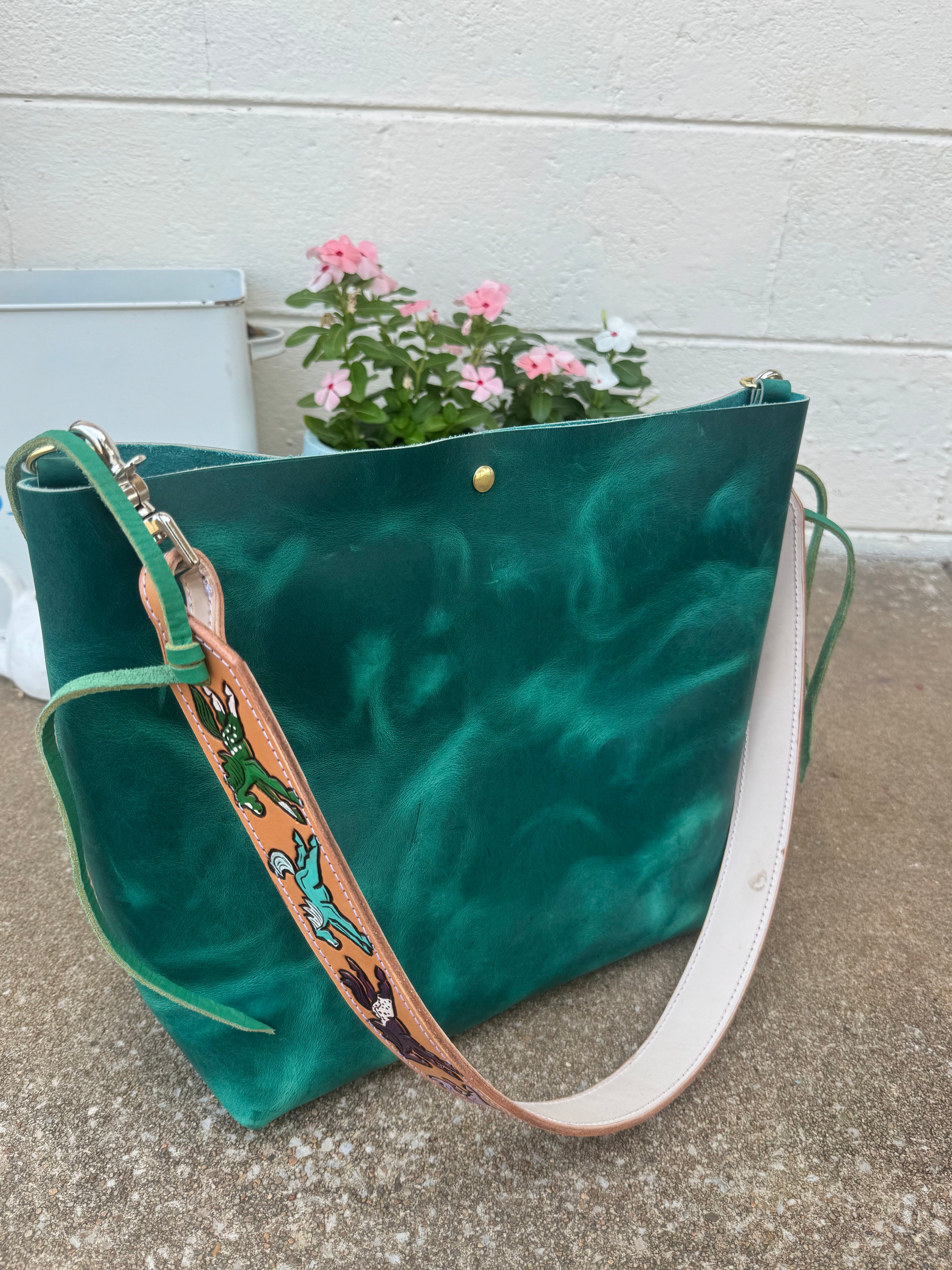 Green Wild Pony Bucket Tote