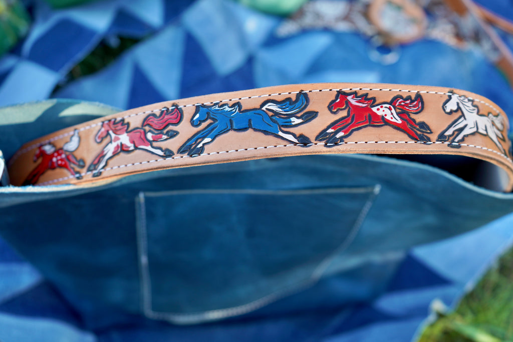 Red White & Ponies Purse Strap