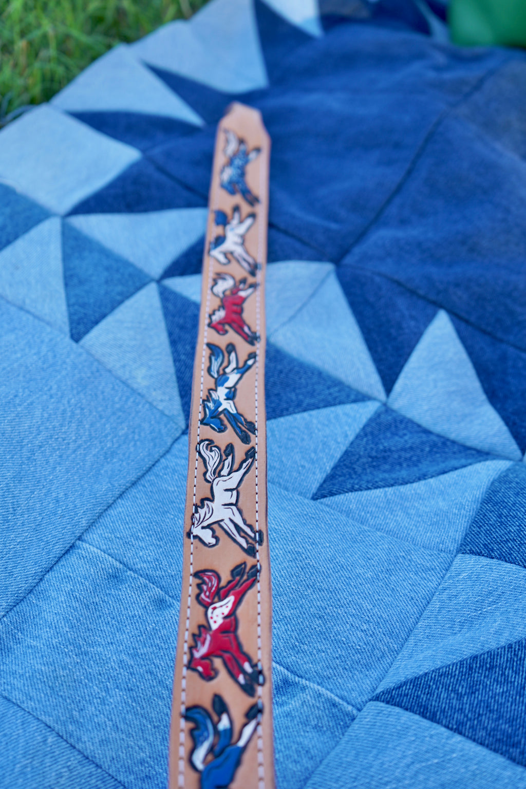 Red White & Ponies Purse Strap